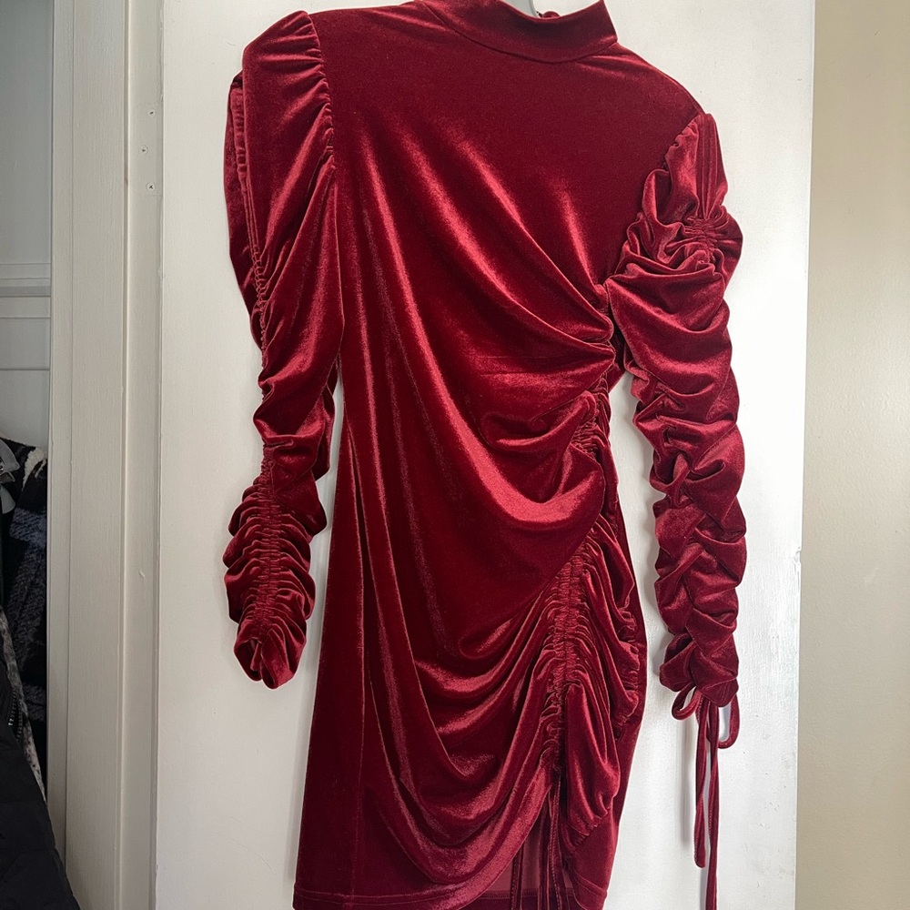 ASOS Red burgundy Velvet Mini Dress